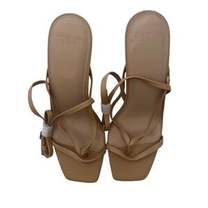 Abercrombie & Fitch Tan Strappy Heeled Sandals